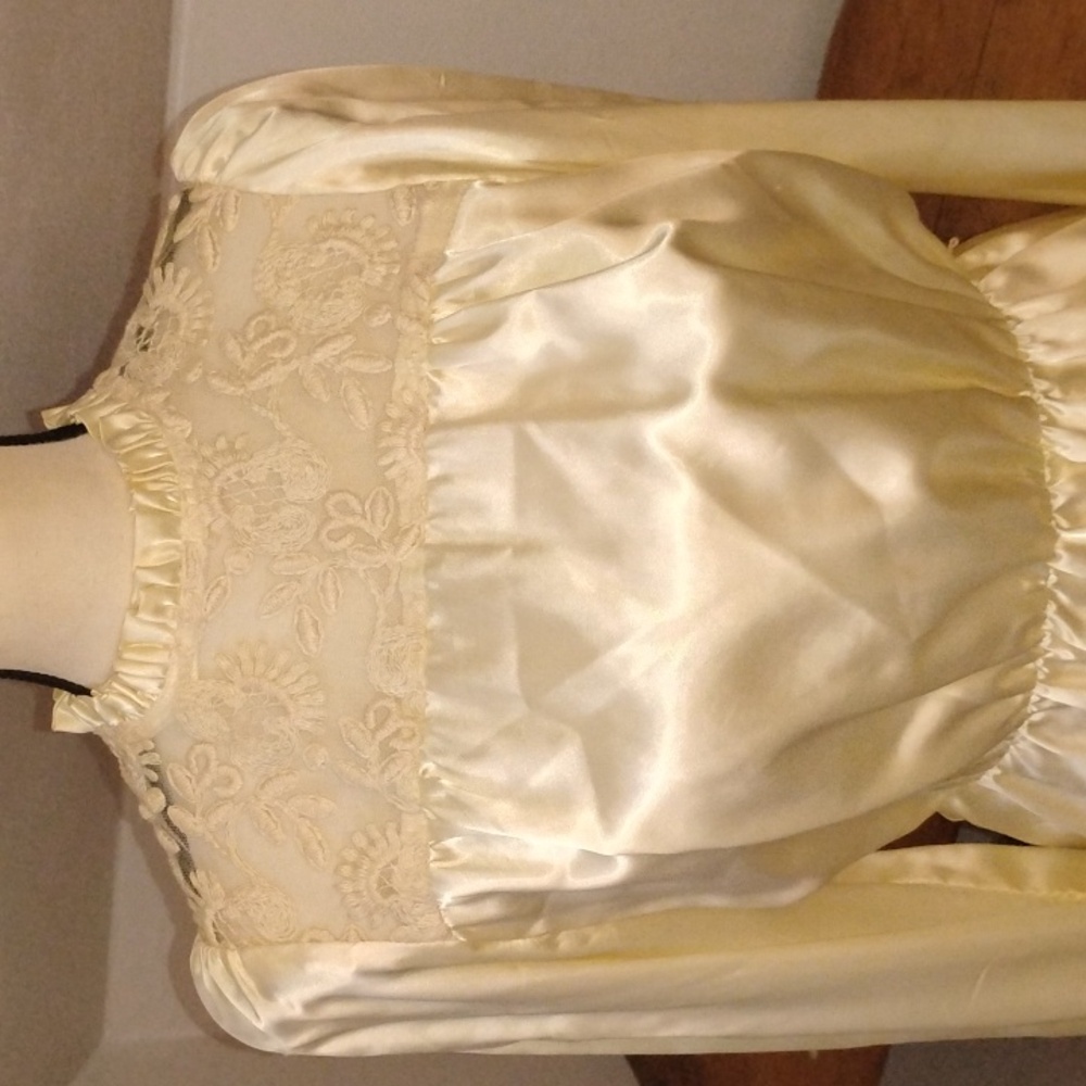 Vintage Rag Muffins San Francisco Boho Cottagecore Top W/Embroidery & Satin - Picture 3 of 9